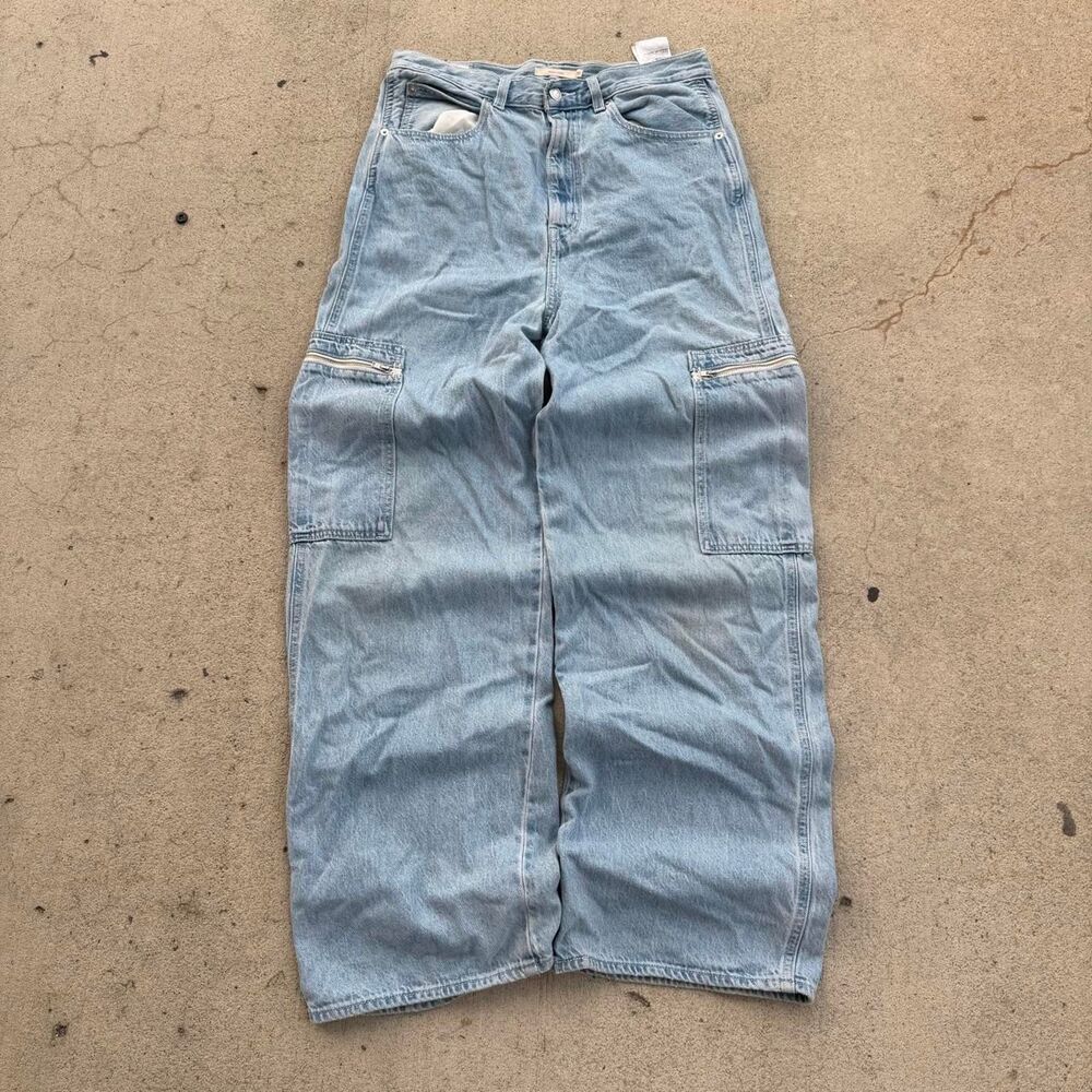 Levis LVC Big E High Loose Baggy Jeans Zip Side Pockets 30x30